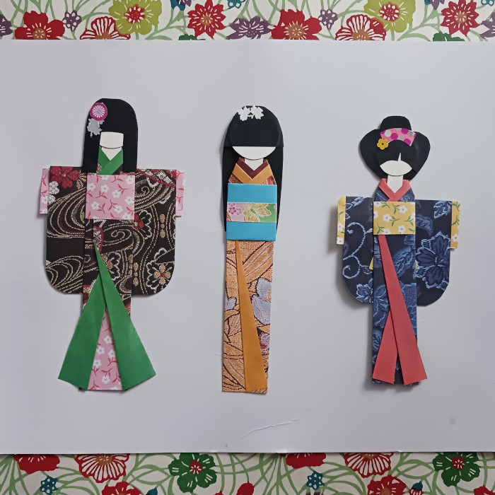 Inspiración japonesa muñeca plana