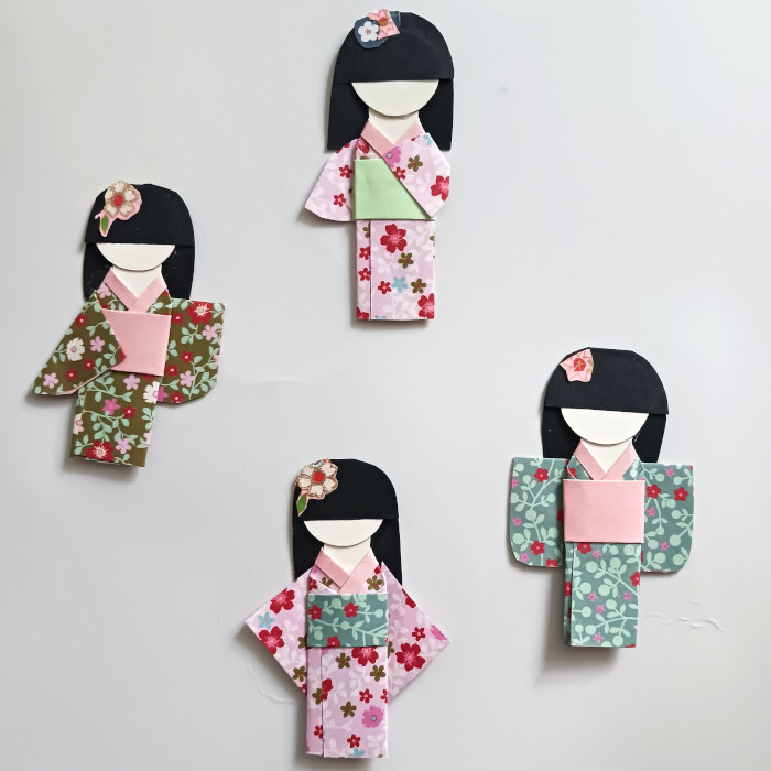 Inspiración japonesa marcador muñecas pequeñas