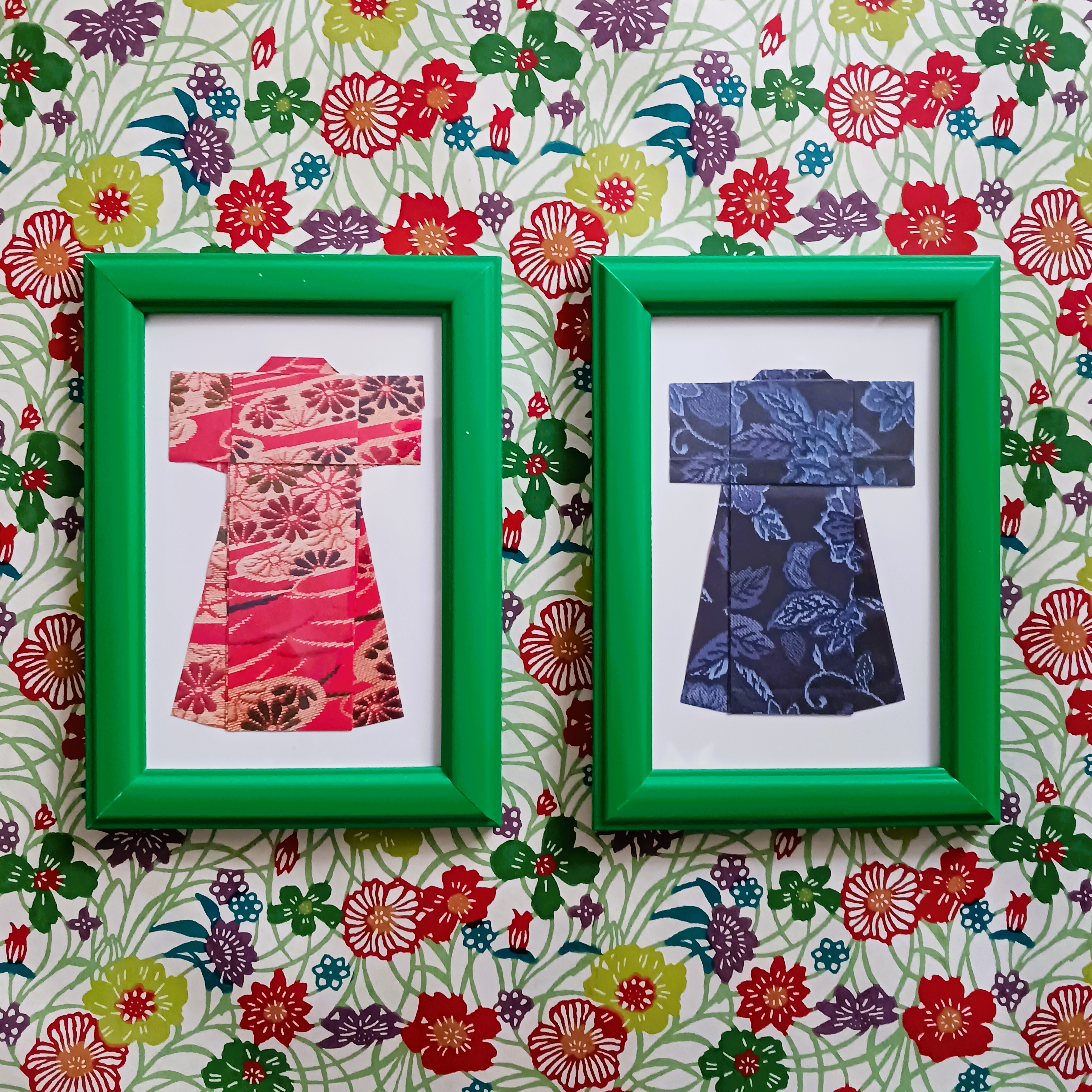 Sencillos kimonos papel imitación tela de seda